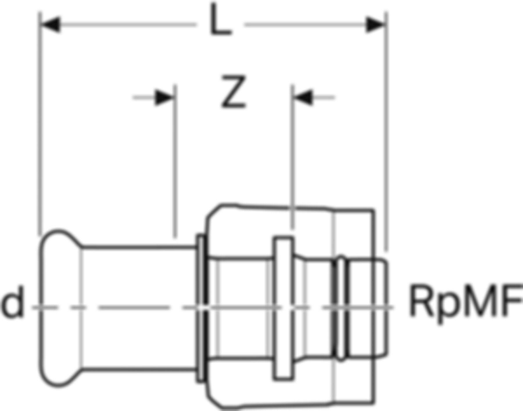 Übergang 1/2"-15mm 61110 mit MasterFix - Mapress-Sanitär-Presssystem-Formstücke