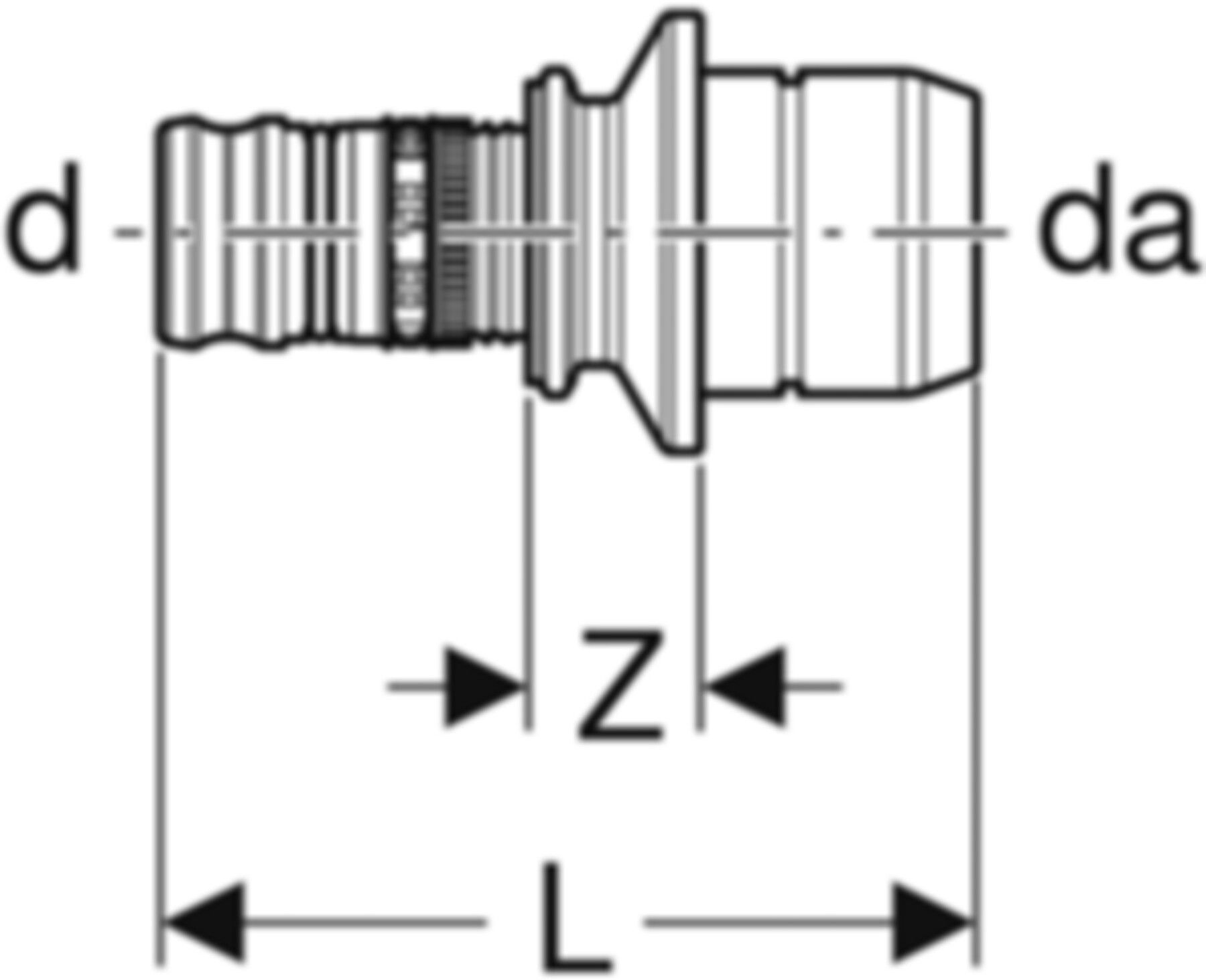 Verteiler-Steckübergang 653.444.00.1 28mm-32mm auf Mepla - Geberit-Push Fit-Formstücke