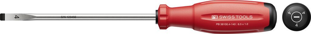 PB Schraubenzieher, SwissGrip Evo, Schlitz PB 38100,  Gr. 4, L=140mm - Schraubenzieher