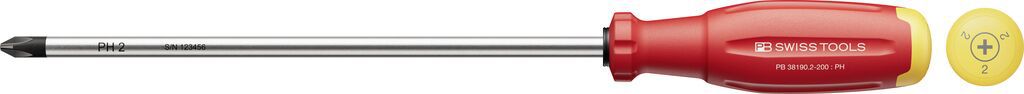 PB Schraubenzieher, SwissGrip Evo, Phillips PH PB 38190 , Gr. 2 , L=200mm - Schraubenzieher