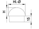 Rohrkappe Vollmaterial rund 26.9 x 2.0 mm geschliffen 1.4301 - INOXTECH-Handlauf-/Geländer-System