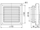 Aussengitter DN 120 SG 120 zur Be- und Entlüftung Kunststoff - Ventilatoren