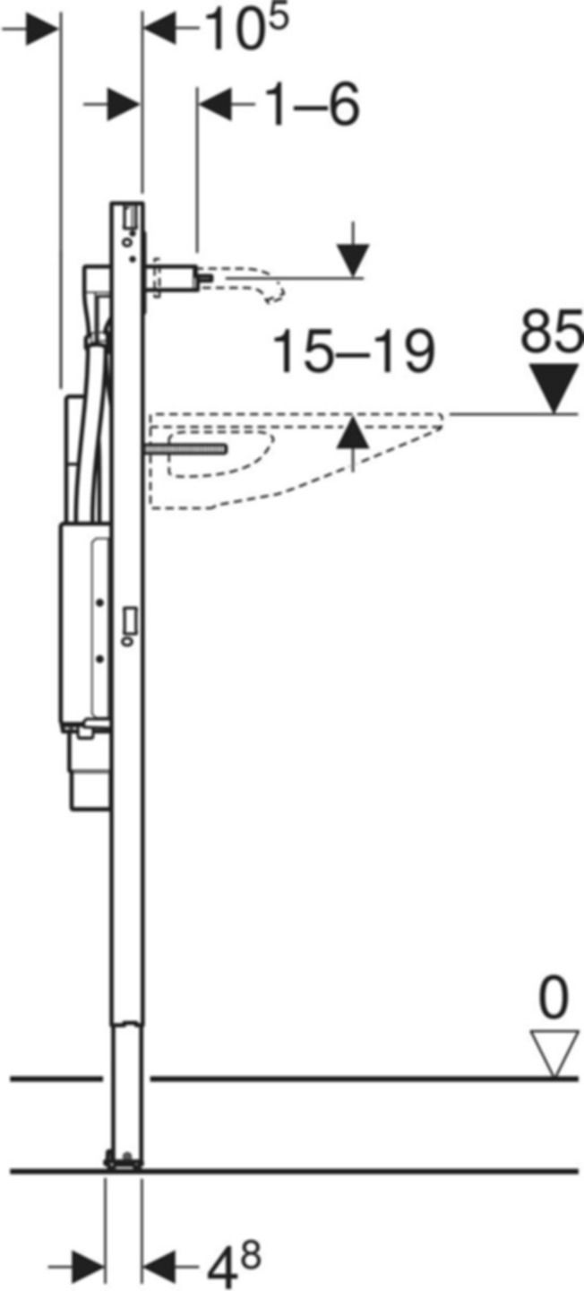 Element für ONE Waschtisch/ONE Wandarmatur Teilhoch, Breite 125cm 111.094.00.2 - Geberit-Duofix