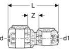 Reduktion 25-16mm 620.032.00.1 - Geberit FlowFit-Rohre/Formstücke