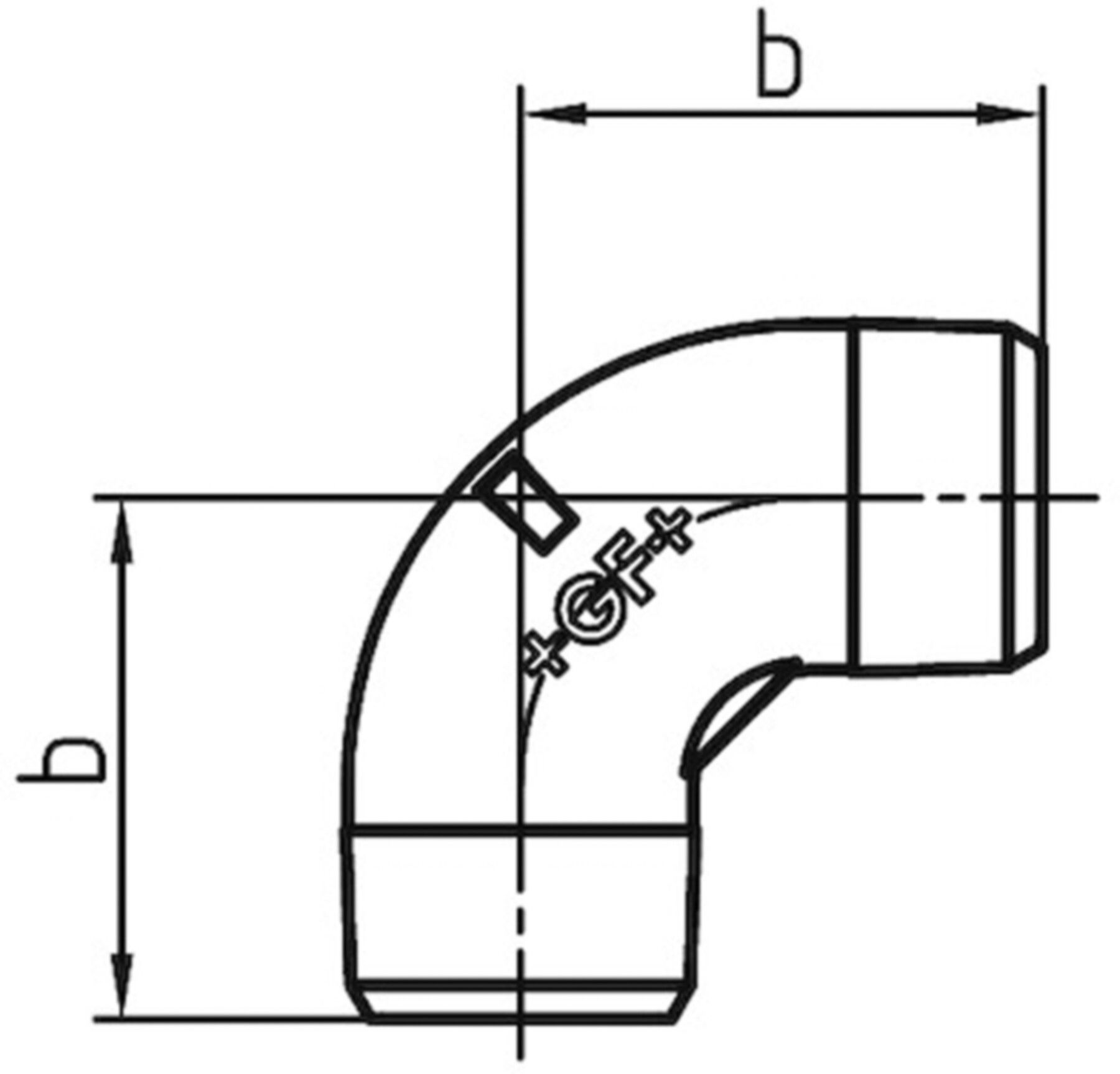 Winkel 90° 94 S 11/4" 770 094 107 - GF schw. Tempergussfittings