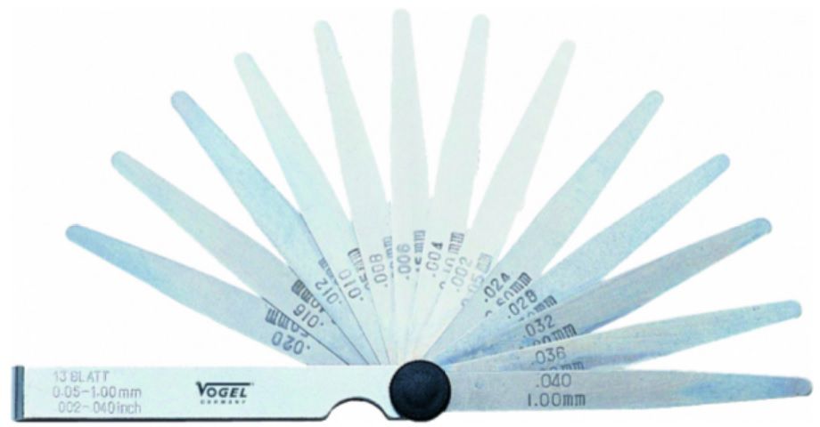 VOGEL Fühlerlehre, konische Blattform 13 Blatt, 0.05-1.00mm, 0.002-0.40inch - Kontrollieren
