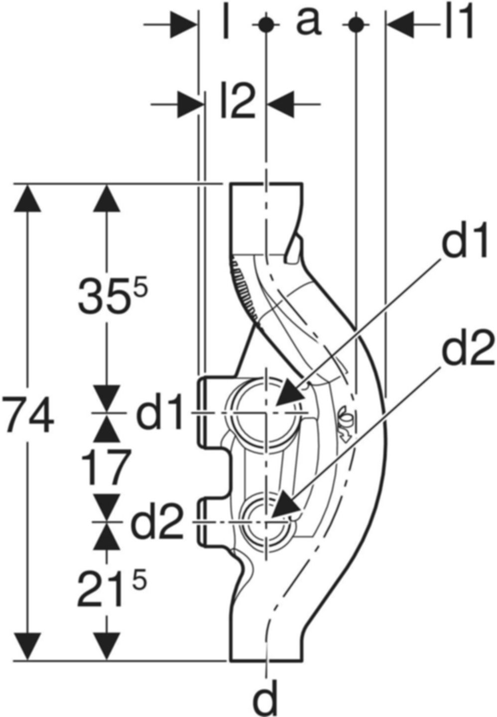 Sovent Formstück 110/110/75mm 310.049.14.1 - Geberit-PE-Silent-Formstücke