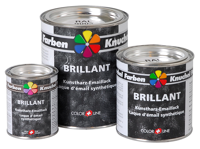 KNUCHEL Kunstharz-Emaillack BRILLANT 750 ml, RAL 3000, Feuerrot - Farben / Rostschutz