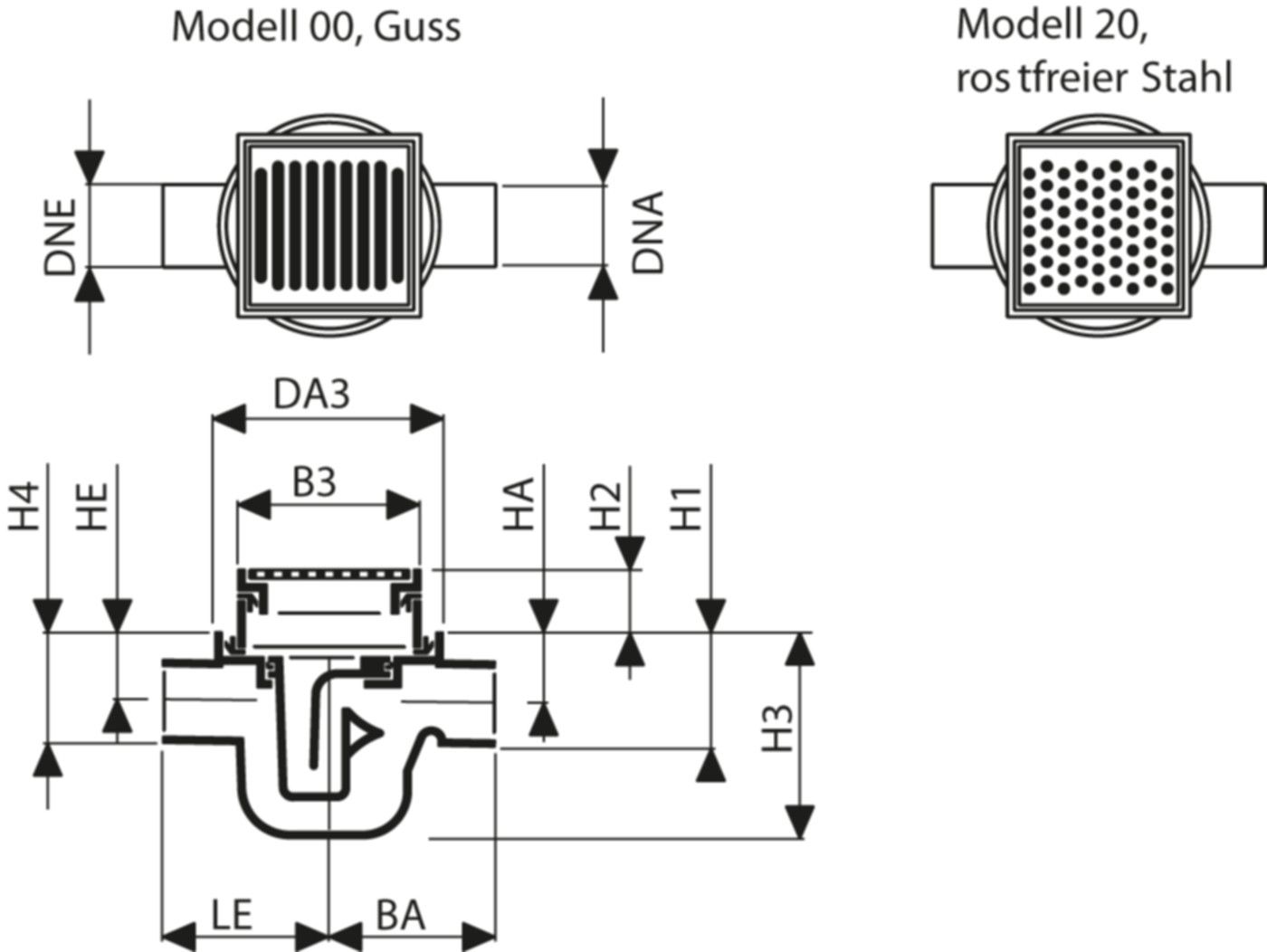 Fig. 1662 110 00 2to BODA 2000 - Bodenabläufe von Roll