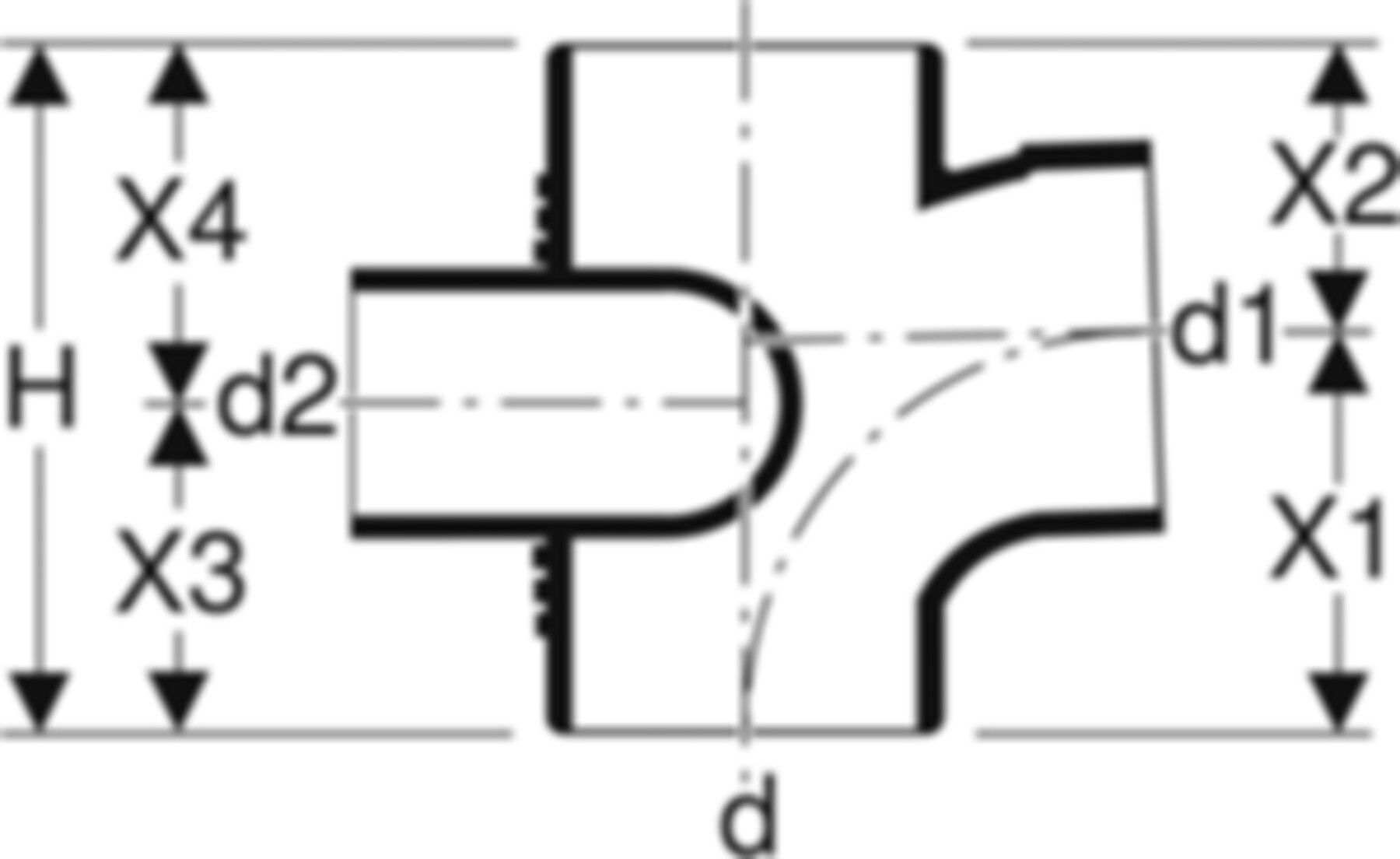 Doppelabzweig 180° versetzt rechts 88.5° d 110/ 90 mm 310.871.14.1 - Geberit-PE-Silent-Formstücke
