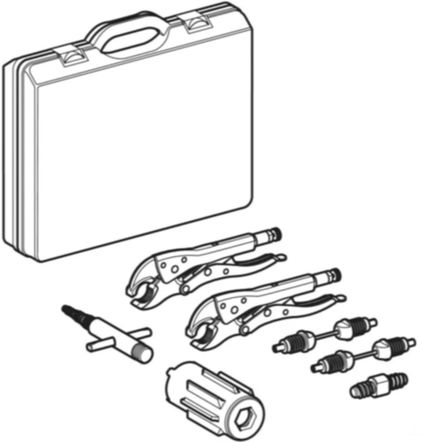 Montagewerkzeug 14-25mm 650.900.00.2 zum Rohraustausch, im Koffer - Geberit-Push Fit-Werkzeuge