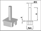 Steckkonsole zum Anschweissen quadr Rk Pfos 30mm,TH50mm,geschl,1.4301 - INOXTECH-Handlauf-/Geländer-System