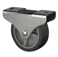 Bockrolle Stahlblech Radø 30x14mm, Gummi Platte=46x20mm - Transportrollen