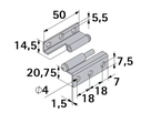 Hettich Möbelband Rechts, vernickelt, gekröpft, 50 x 38mm, à 2 Stk - Diverse Möbelbeschläge und Zubehör