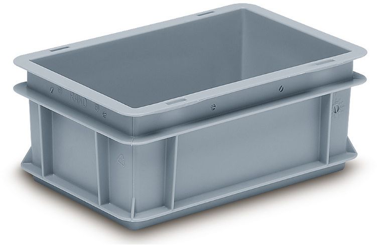 Rako-Behälter, mit Griffleiste, grau 300x200x120 mm 5 Lt - Utz Behälter
