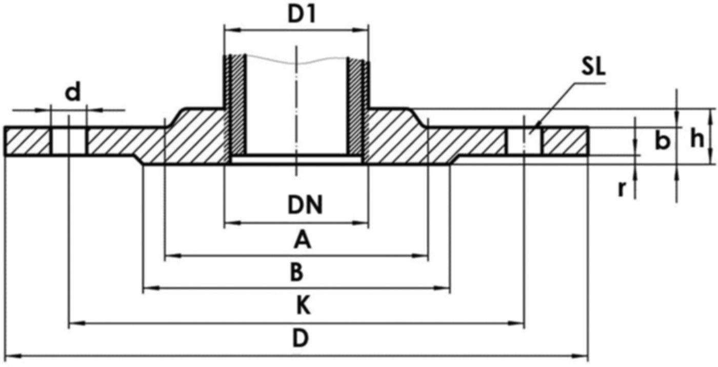 Gewindeflansch PN16 8.0629.075 LK 75mm 4-Loch DN 20 3/4" - Rostfreie Gewindefittings