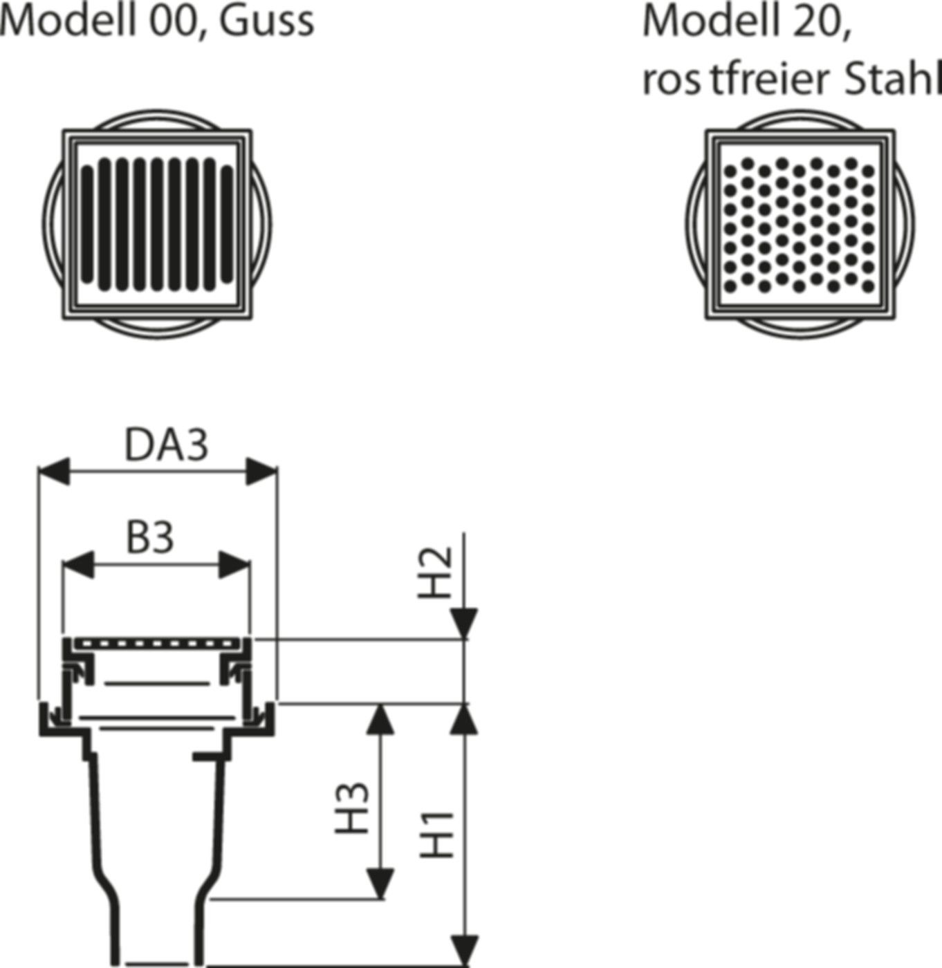 Fig. 1560 106 00 2to BODA 2000 - Bodenabläufe von Roll