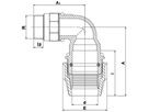 Winkel 90° mit Messing AG 7770 50mm- 1" - Plasson-Klemmfittinge