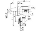 Winkel mit Flansch SO 42321 14- 1/2" - Serto-Programm M/G
