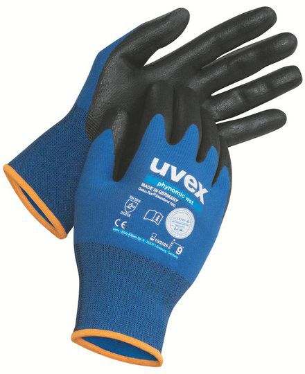 UVEX Arbeitshandschuh phynomic WET Gr. 6, blau/anthrazit, Art. 60060 - Arbeitsschutz