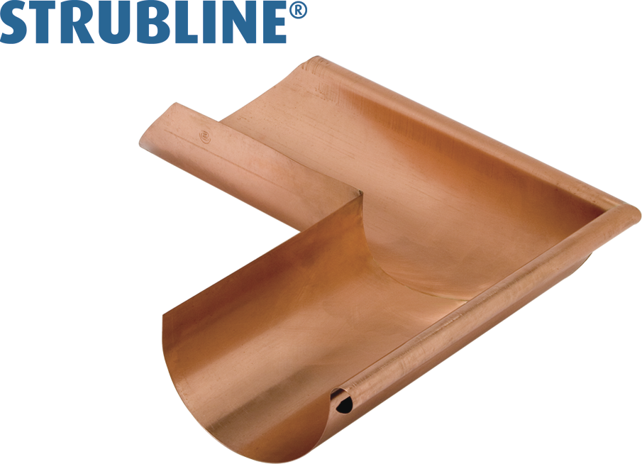 Gehrschildwinkel links 330 mm 145 "Strubline" - Kupfer Spenglereihalbfabrikate
