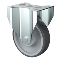 Bockrolle verzinkt Radø 125x30mm, Gummi Platte=105x85mm - Transportrollen
