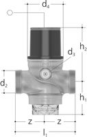 Druckred-Ventil DN20 4 bar 1303.020 3/4" / G 1" , ohne Verschraubung - JRG Armaturen