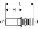 Übergang 16mm-15mm 601.508.00.5 auf Mapress Steckende - Geberit-Mepla-Formstücke