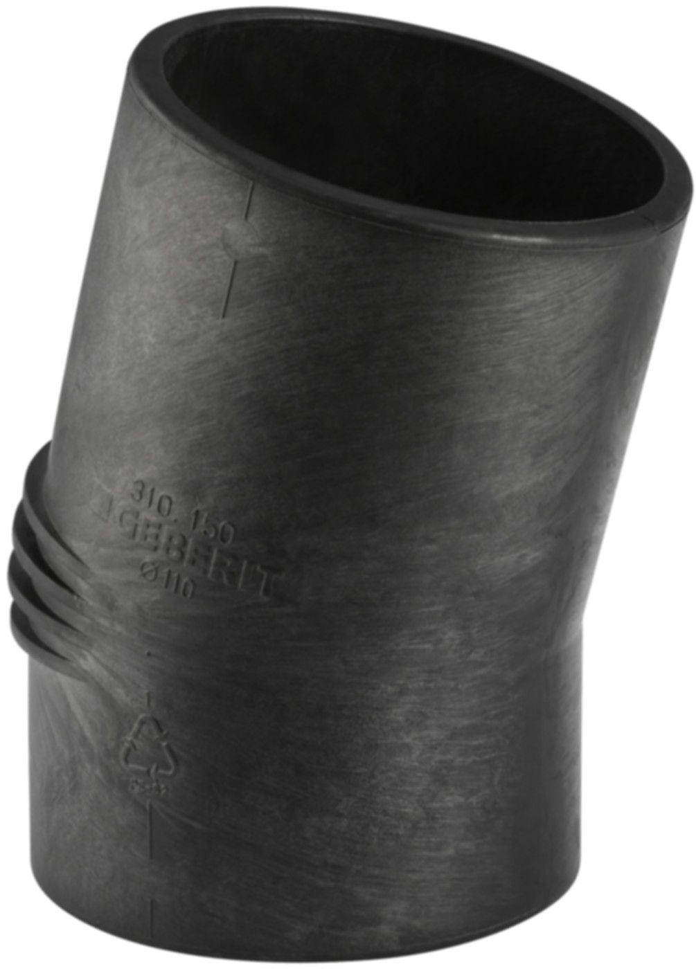Bogen 15° d 75mm 307.150.14.1 - Geberit-PE-Silent-Formstücke