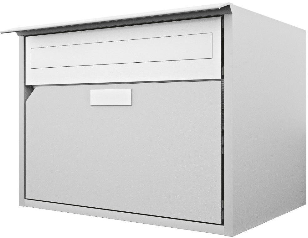 Briefkasten Huber Alu 400 415x310x292mm, weissaluminium - Briefkasten Huber