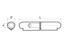 BRINER Anschweissrollen Typ 32, Stahl fester Dorn DxL= 20x180mm, blank - Anschweissrollen