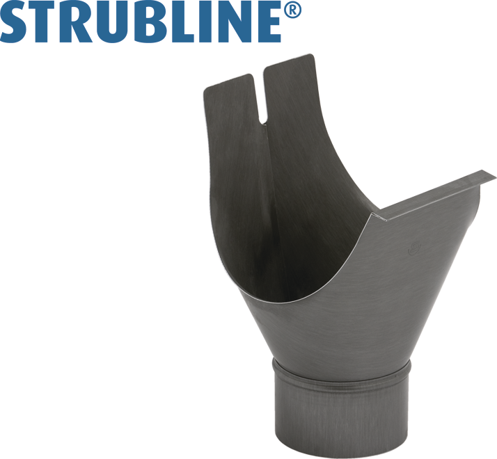 Rinnenstutzen kurz 330/100 mm 160 "Strubline" - Zink vorbew. Spenglereihalbfabrikate