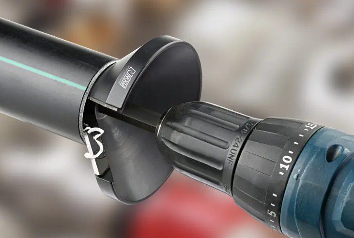 NOGA Innen- und Aussen-Rohrentgrater für Plastik PC6000 , Ø 25-75 mm für PVC,PP,PE,CPVC,ABS - Bohren
