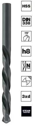 Spiralbohrer-Magazin, HSS geschliffen 170 tlg., 1.0 - 10.0 mm, im Metallkoffer - Bohren