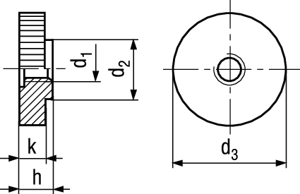 Flache Rändelmuttern fein 6.6 weiss BN5934 M4 - Bossard Schrauben