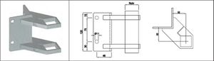 Eck-Pfosten-Klemmhalter eckige Form 40x40 mm geschliffen 1.4301 - INOXTECH-Handlauf-/Geländer-System