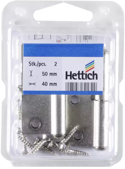 Hettich Möbelband Links, vernickelt, 50 x 40mm, à 2 Stk - Diverse Möbelbeschläge und Zubehör