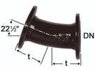 Flanschenbogen 22° PN 10/16 Fig. 2035 DN 150 - Von Roll Flanschenformstücke