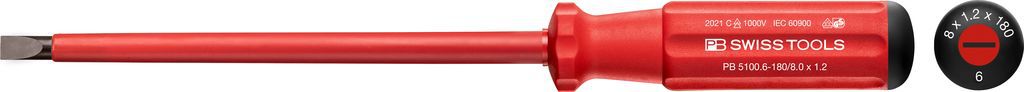 PB Schraubenzieher, SWISS-GRIP, Schlitz PB 5100, Gr.8, L=200/320mm, Elektriker - Bauwerkzeuge