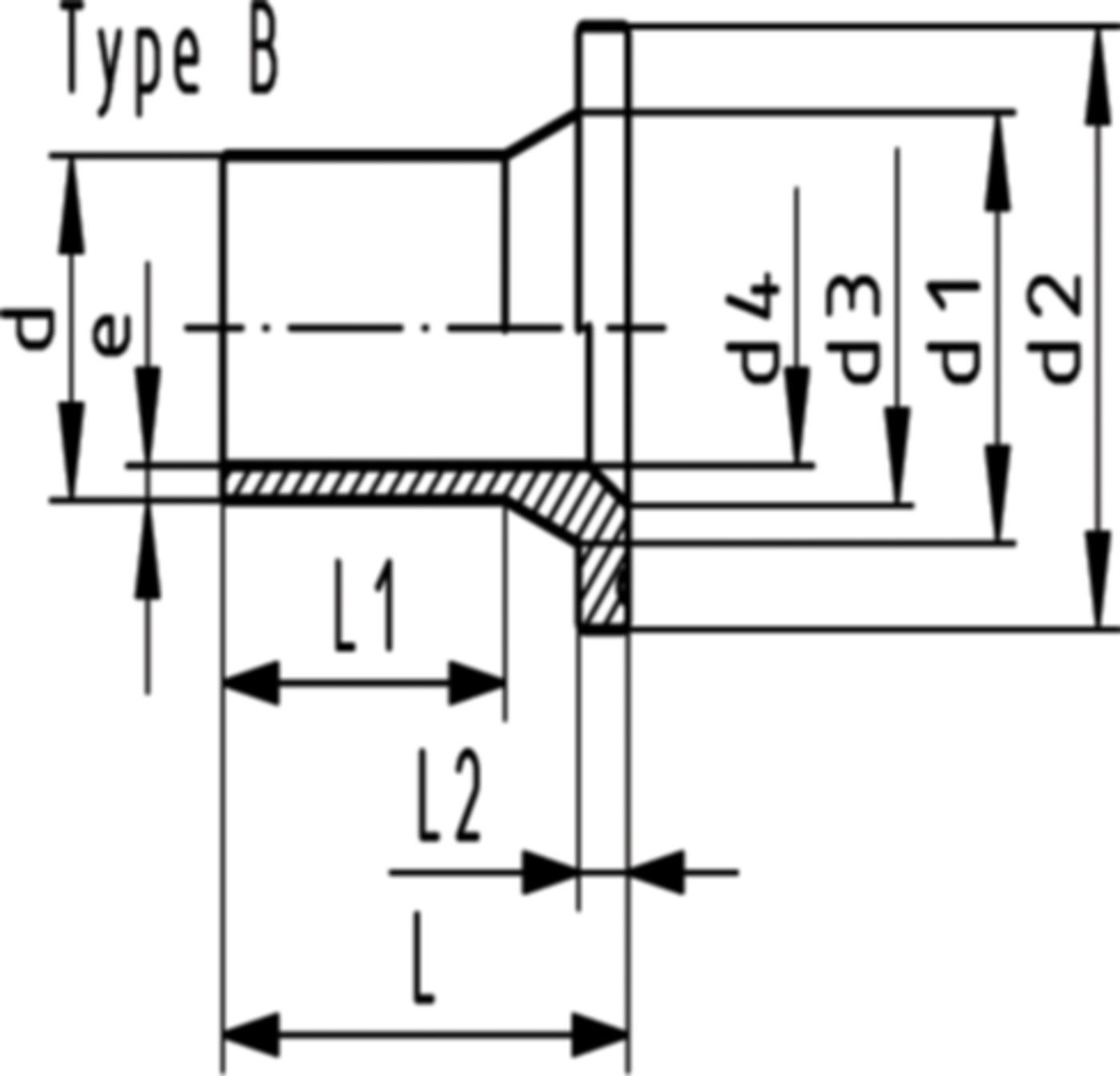 Schweissbund S5 PN 16 DN 32 / d 40mm 753 800 009 - PE100 Stutzenformstücke langschenklig