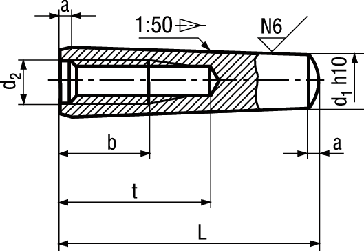 Kegelstifte mit Innengewinde St BN865 DIN7978A 12x70 - Bossard Schrauben