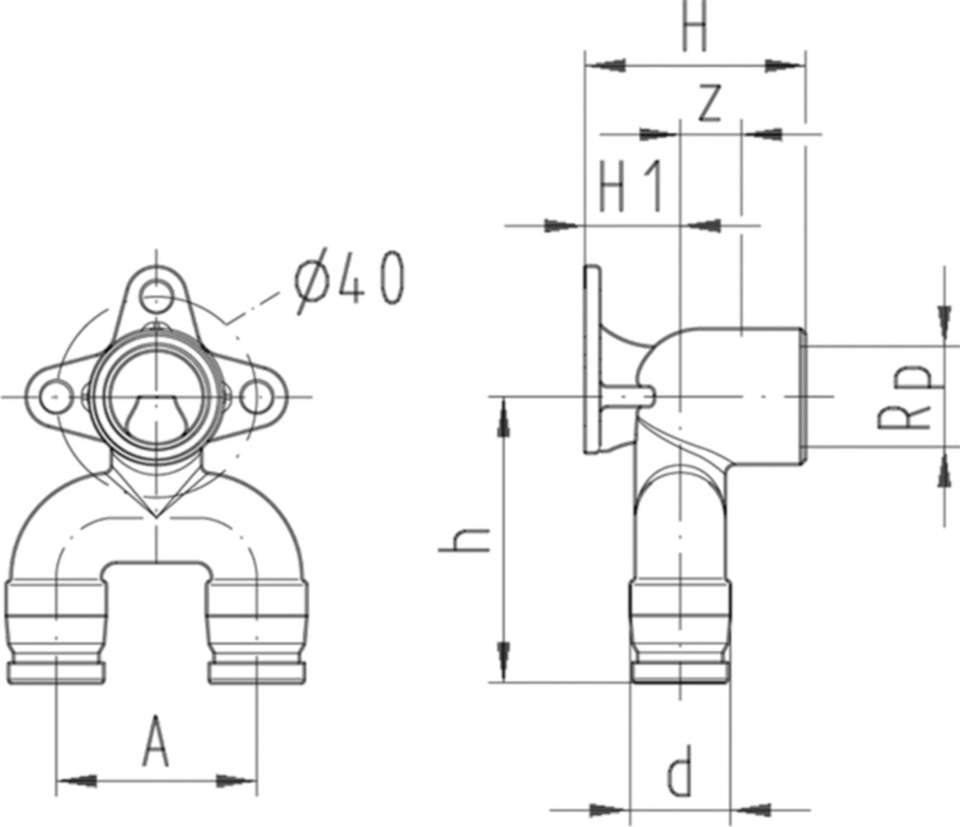 Armaturenanschluss iFit Doppelt H 44 16/20-1/2" 762 101 261 (762 101 022) - GF I-Fit Formstücke + Werkzeuge