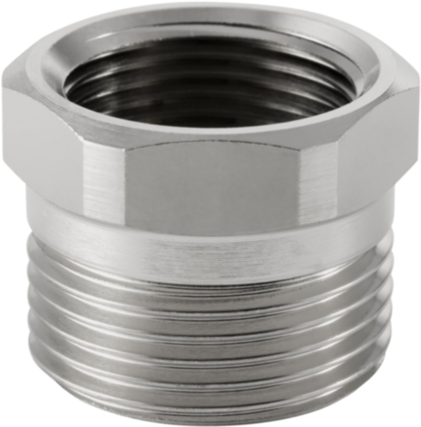 Nippel m/IG M22x1.5 x 3/4" Eurokonus Messing vernickelt 641.522.00.1 - Geberit-Push Fit-Formstücke
