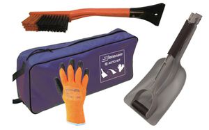 Auto-Kit Schnee Tasche 105 x 230 x 535 mm mit Klappschaufel, Eiskratzer und Winterhandschuhe - Reinigung