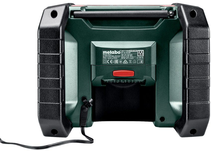 Akku-Radio R12-18 DAB+ BT für 12 bis 18V Akkus, solo - Metabo Elektrowerkzeuge