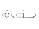 BRINER Anschweissrollen Typ 22, Stahl fester Dorn DxL= 10x60mm, blank - Anschweissrollen