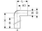 Modul-Anschlussbogen 305.907.14.1 56/46mm für Waschtisch,Urinal,Bidet - Geberit-PE-Silent-Formstücke