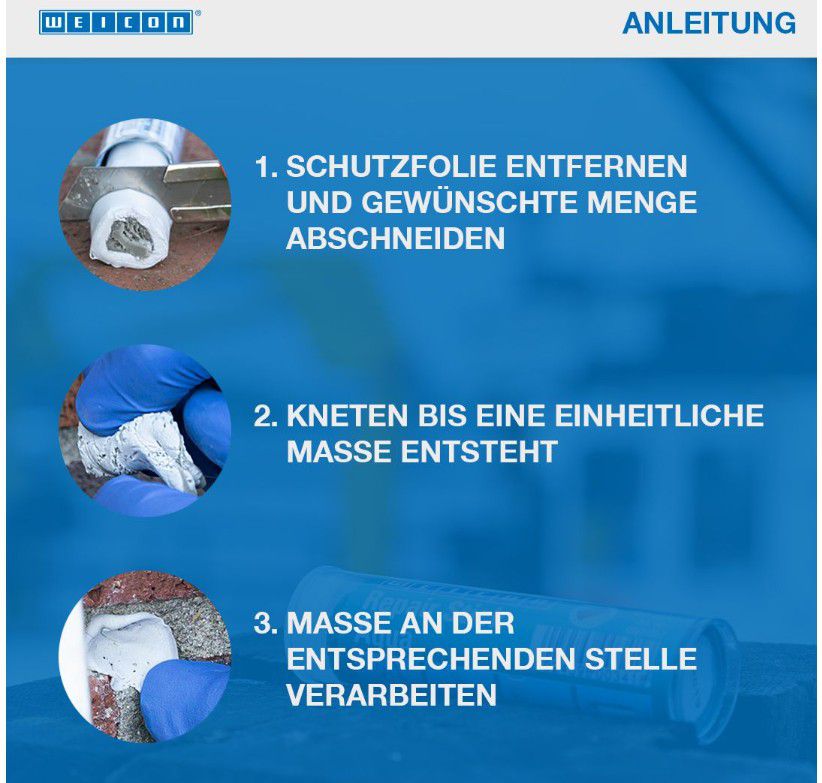 WEICON Repair-Stick, Stahl, d'grau 115g, -35°C bis +120°C - Schmieren