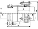 Kupplung lang, zugfest Typ 3007 DN 100 Spannbereich 104-132mm 709 305 216 - GF Waga-Multi/Joint