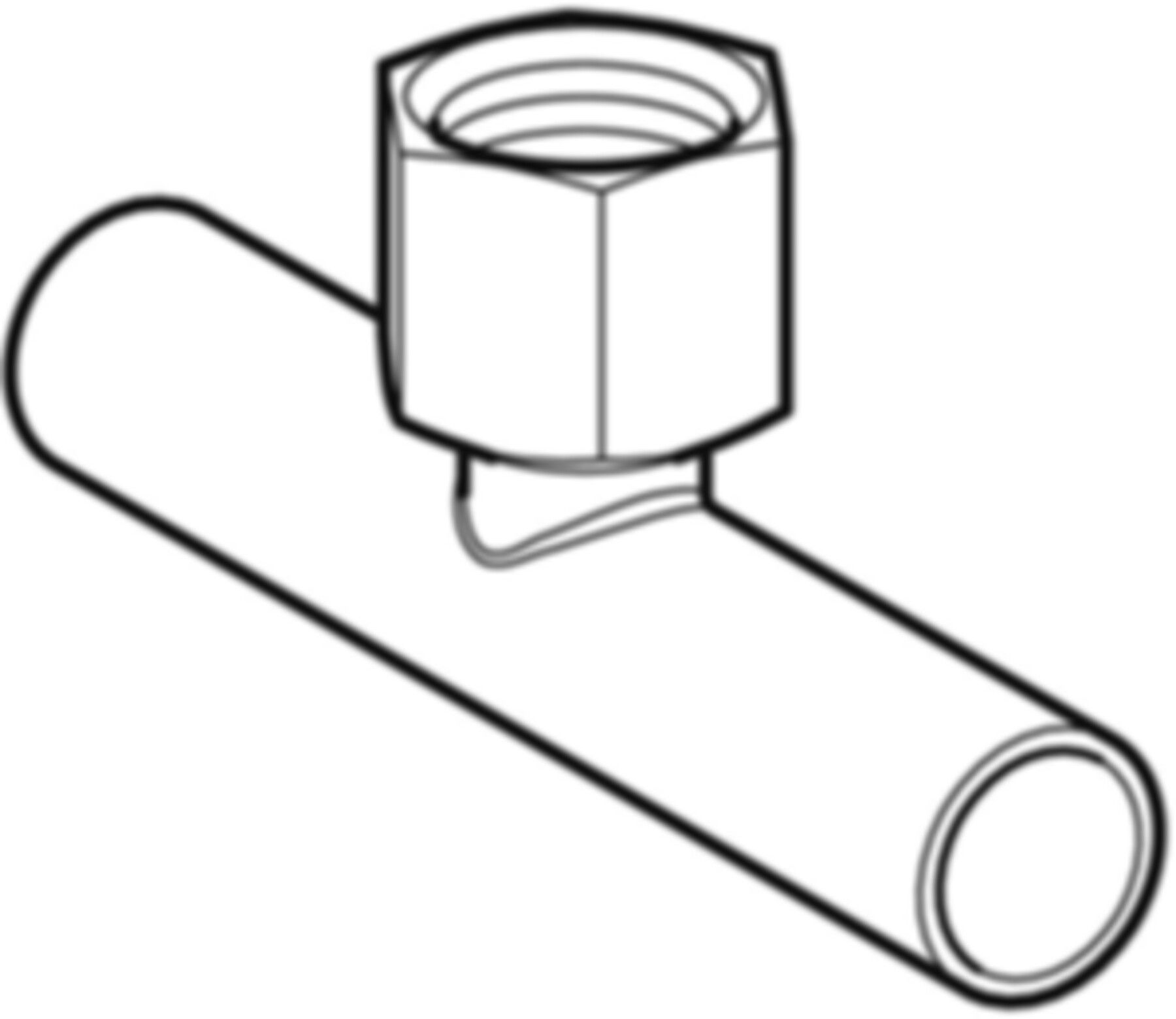 T-Stück m/IG 42mm-1/2"-42mm 21345 mit Steckende - Mapress-Heizungs-Formstücke
